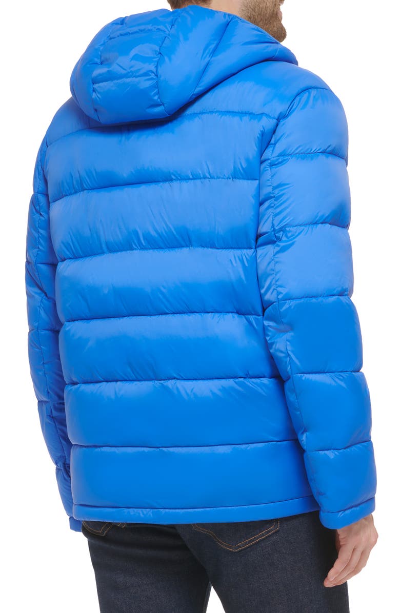 Cole Haan Signature Hooded Nylon Puffer Jacket, Alternate, color, Cobalt