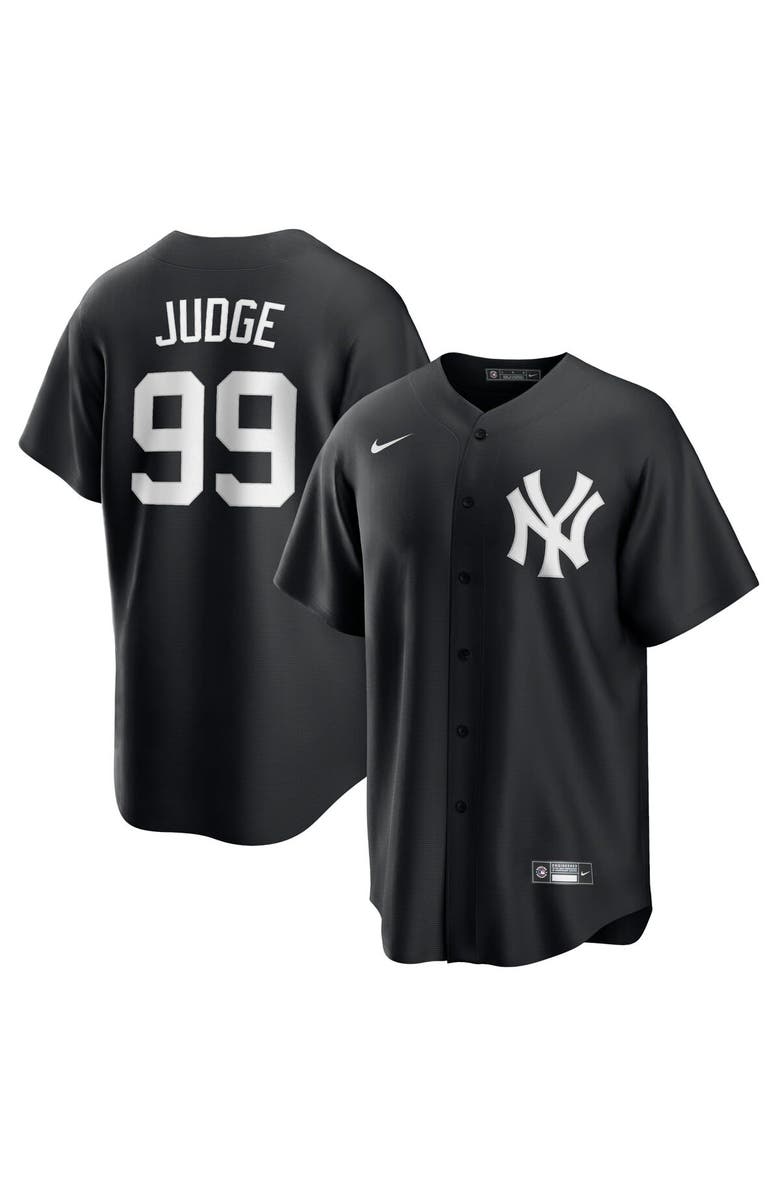Nike Men's Nike Aaron Judge Black New York Yankees Official Replica Player Jersey, Alternate, color,