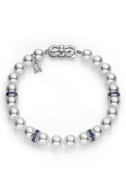 Akoya Cultured Pearl & Sapphire Bracelet