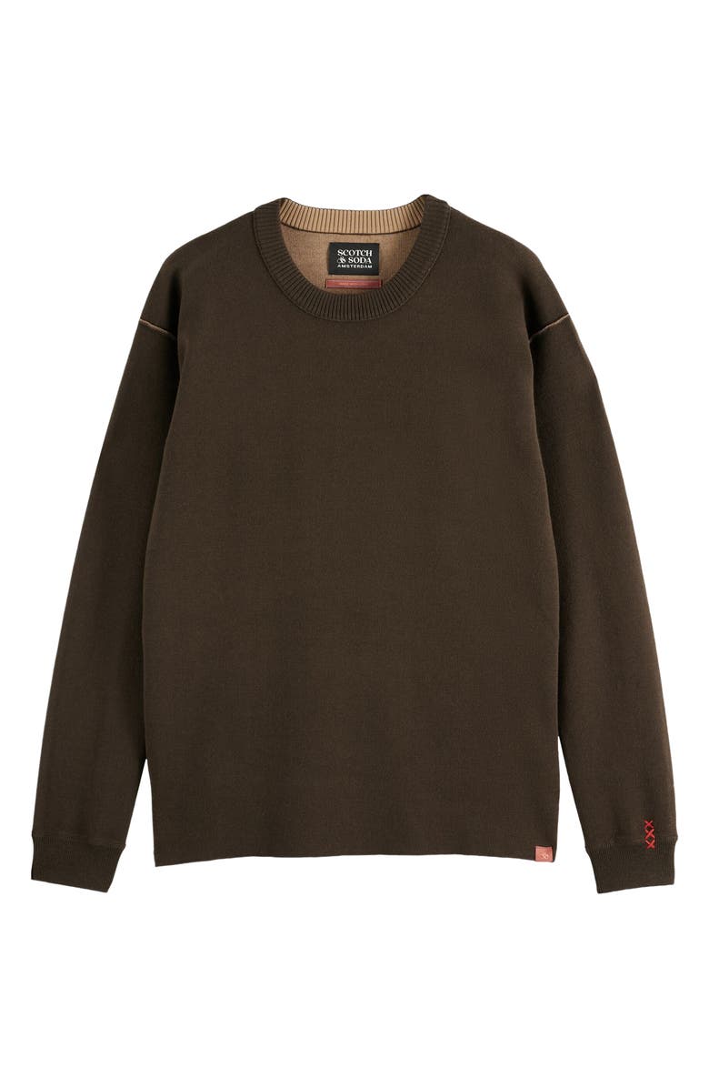 Scotch & Soda Double Face Wool & Cotton Sweater, Alternate, color, Demitasse