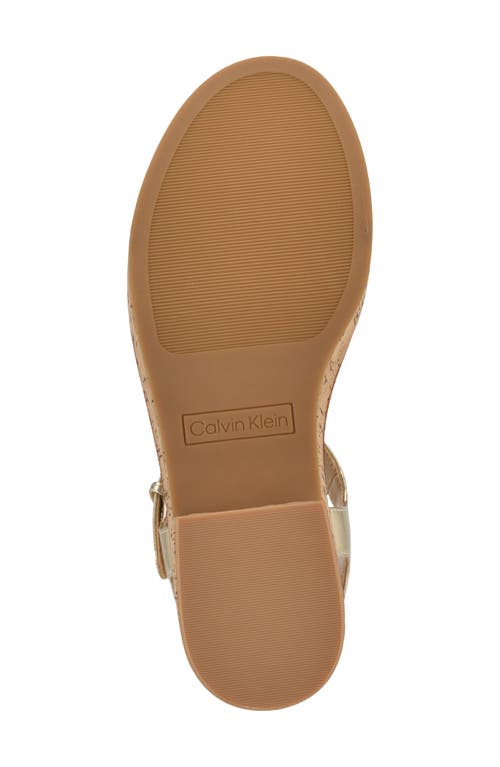 Calvin Klein Isleen Ankle Strap Platform Sandal In Gold