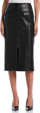 Laundry by Shelli Segal Faux Leather Midi Skirt