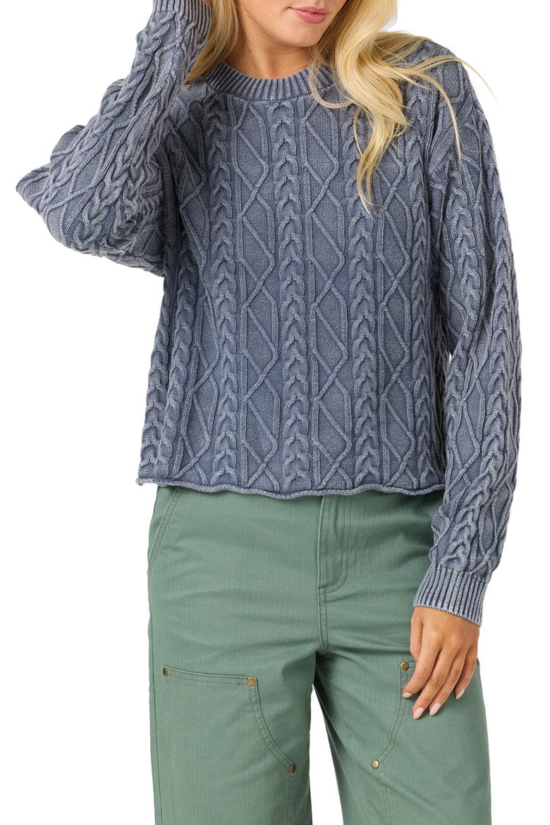 Misha Cable Knit Sweater, Alternate, color, NIGHTSHADOW BLUE