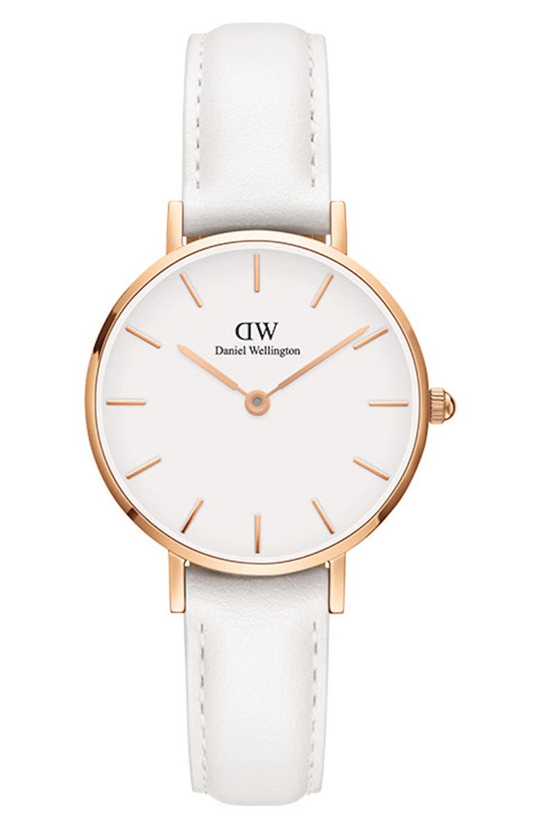 Daniel Wellington Classic Petite Bondi Leather Strap Watch, 28mm, Main, color, 