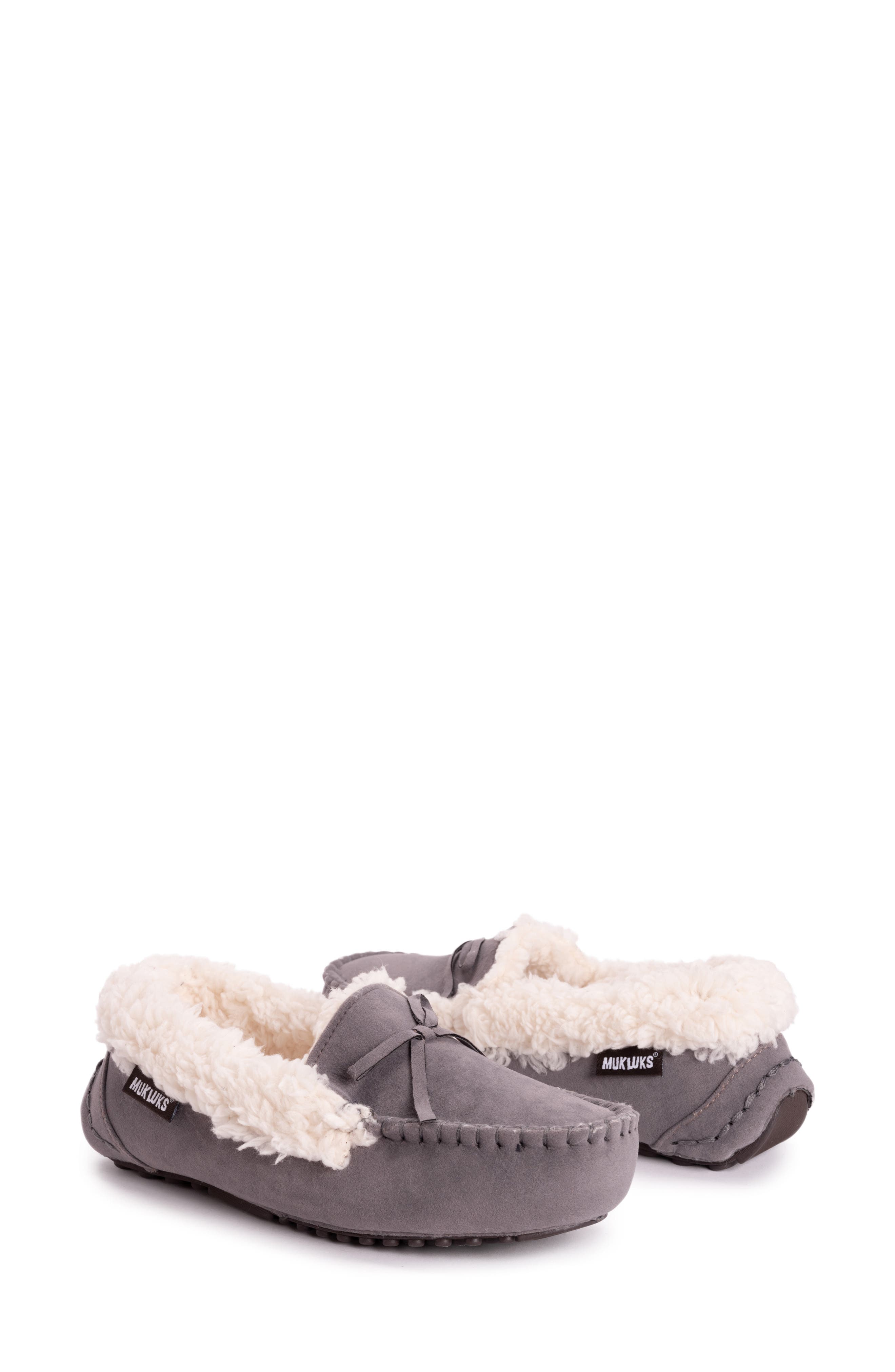 MUK LUKS Jaylah Faux Shearling Lined Slipper, Alternate, color, Light Grey