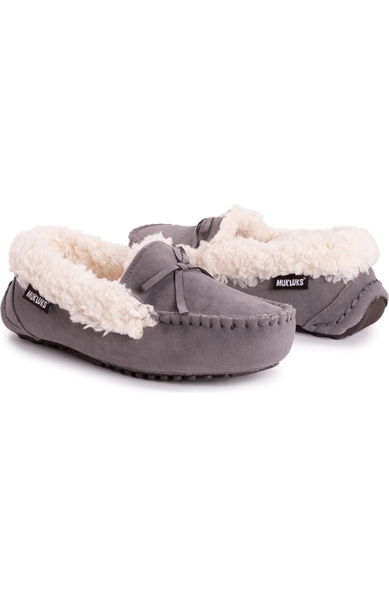 MUK LUKS Jaylah Faux Shearling Lined Slipper, Alternate, color, Light Grey