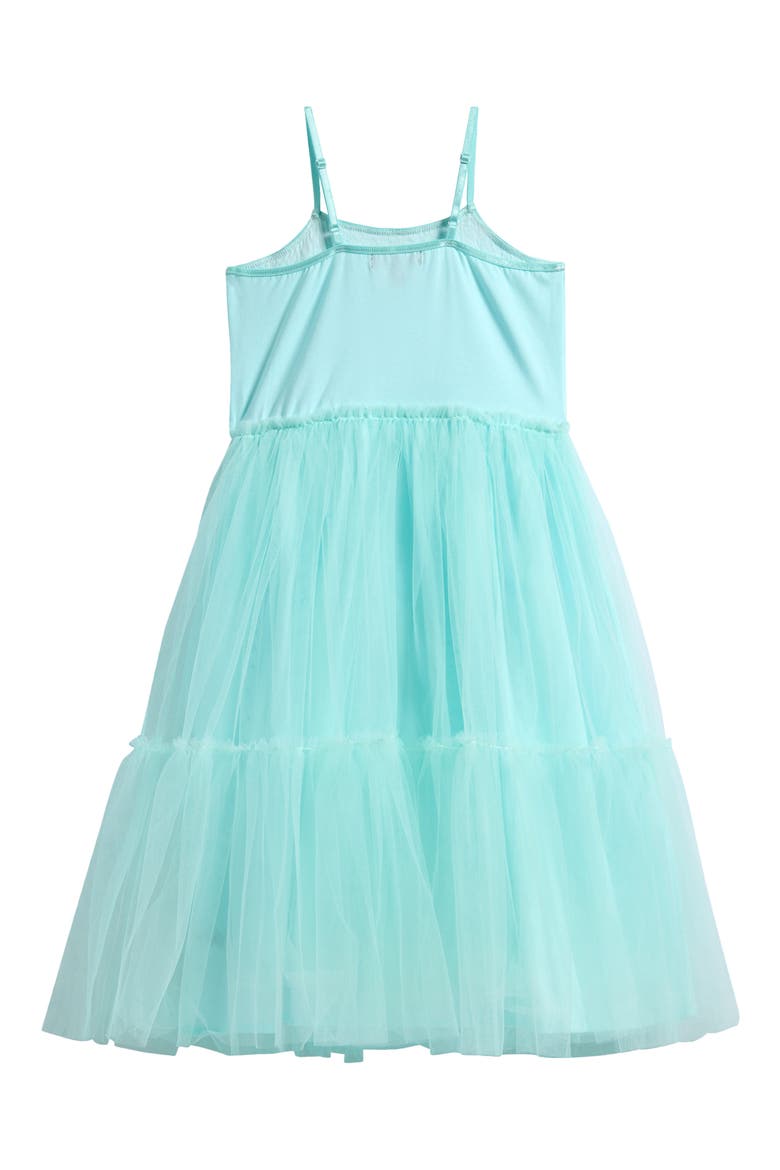 Kids' Sequin Tiered Jersey & Tulle Party Dress, Alternate, color, MINT