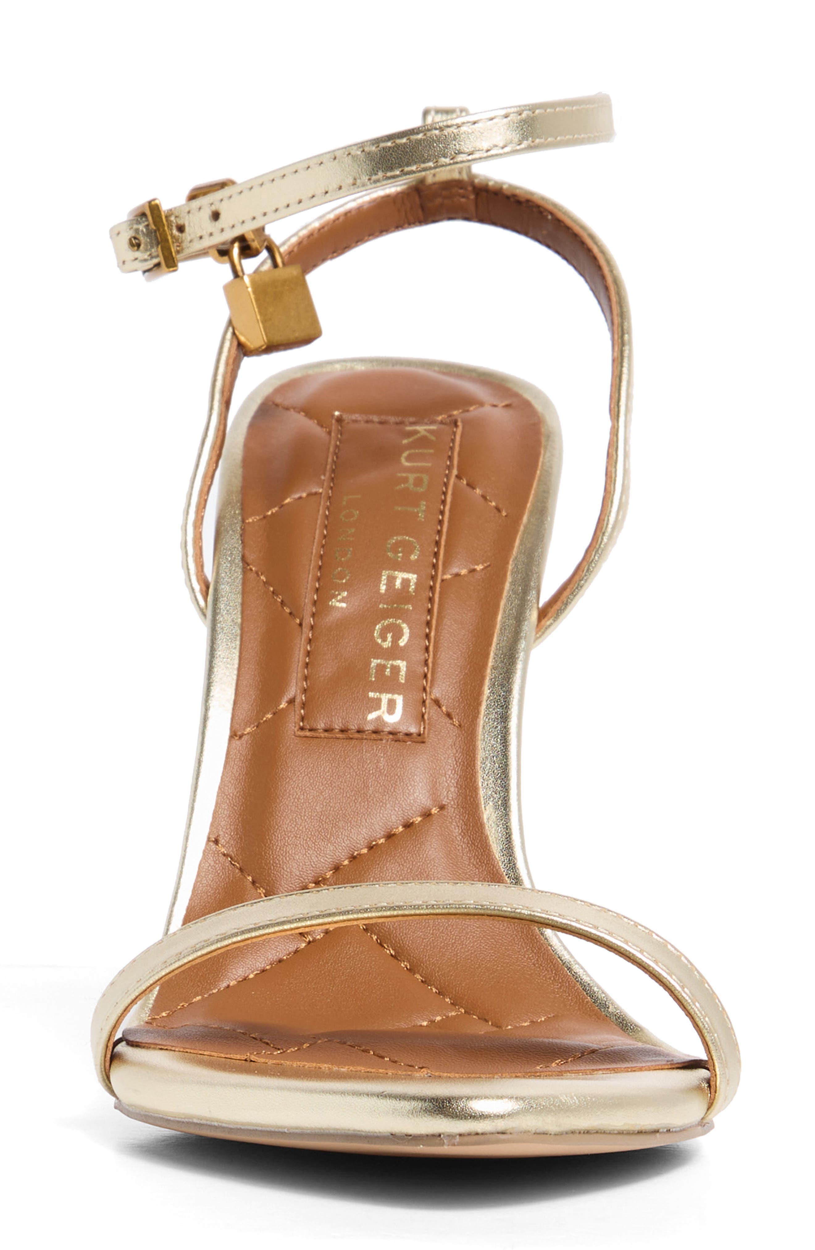 Kurt Geiger London Brixton Ankle Strap Stiletto Sandal, Alternate, color, Gold