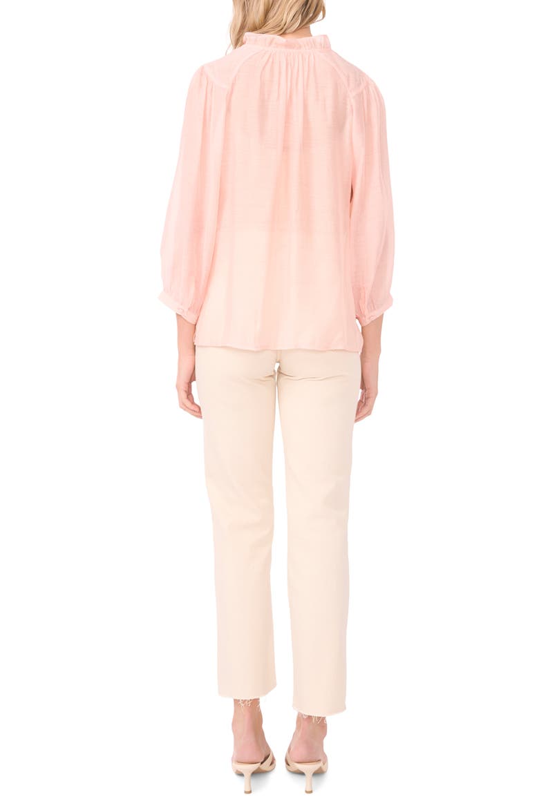 Split Neck Balloon Sleeve Peasant Top, Alternate, color, ROSEHIP
