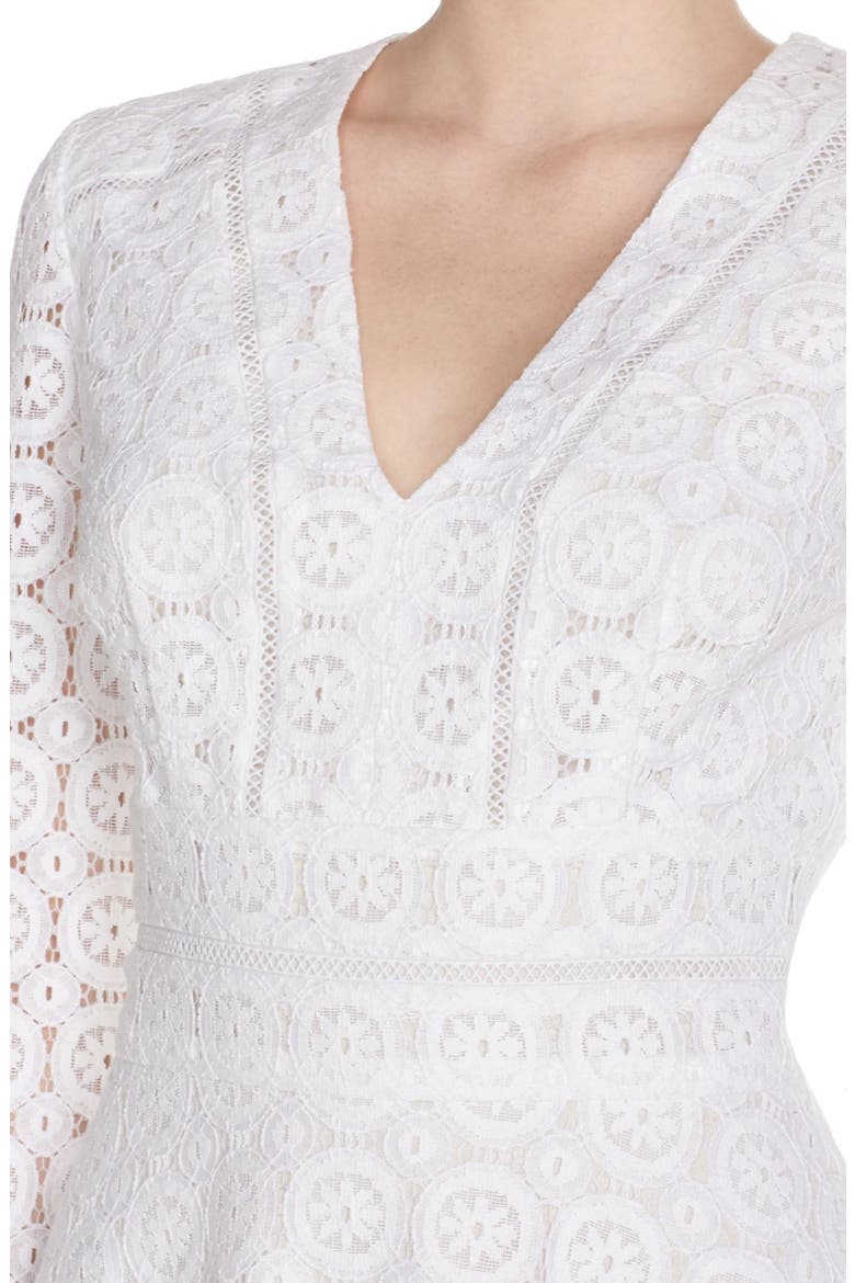 Lace Fit & Flare Dress, Alternate, color, IVORY