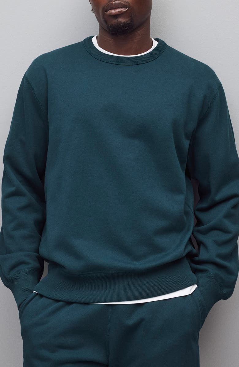 Reigning Champ Midweight Terry Standard Crewneck Sweatshirt, Main, color, Atlantic