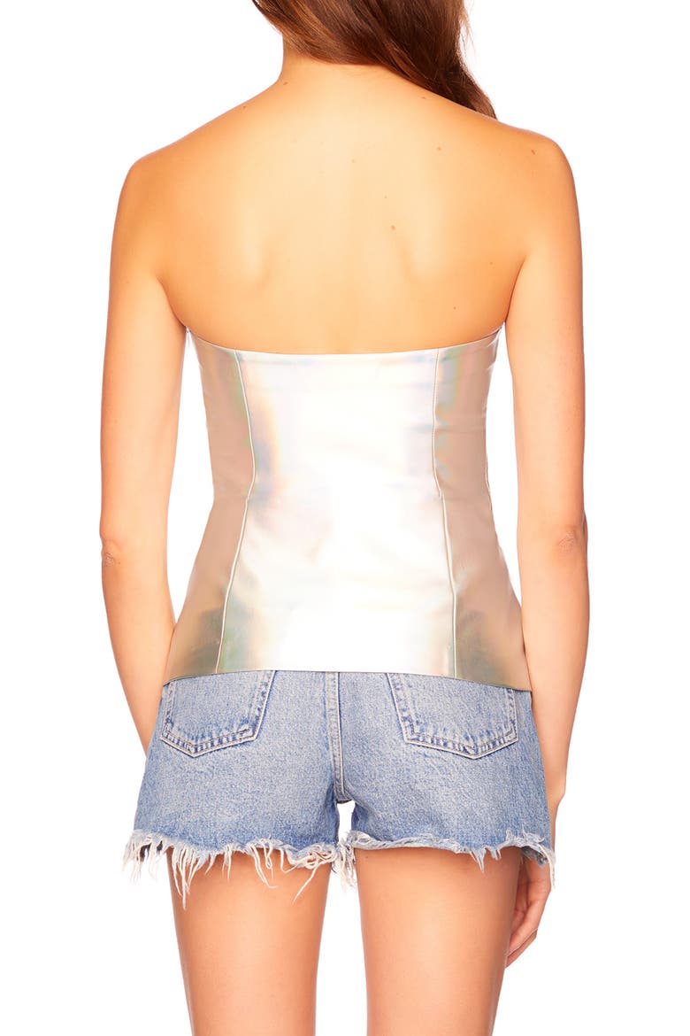 Iridescent Faux Leather Tube Top, Alternate, color, IRIDESCENT