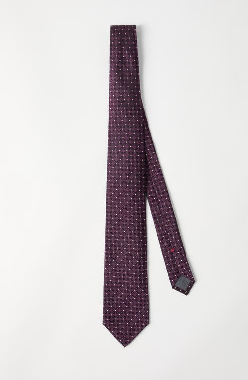 Brunello Cucinelli Necktie With Jacquard Pattern In Burgundy