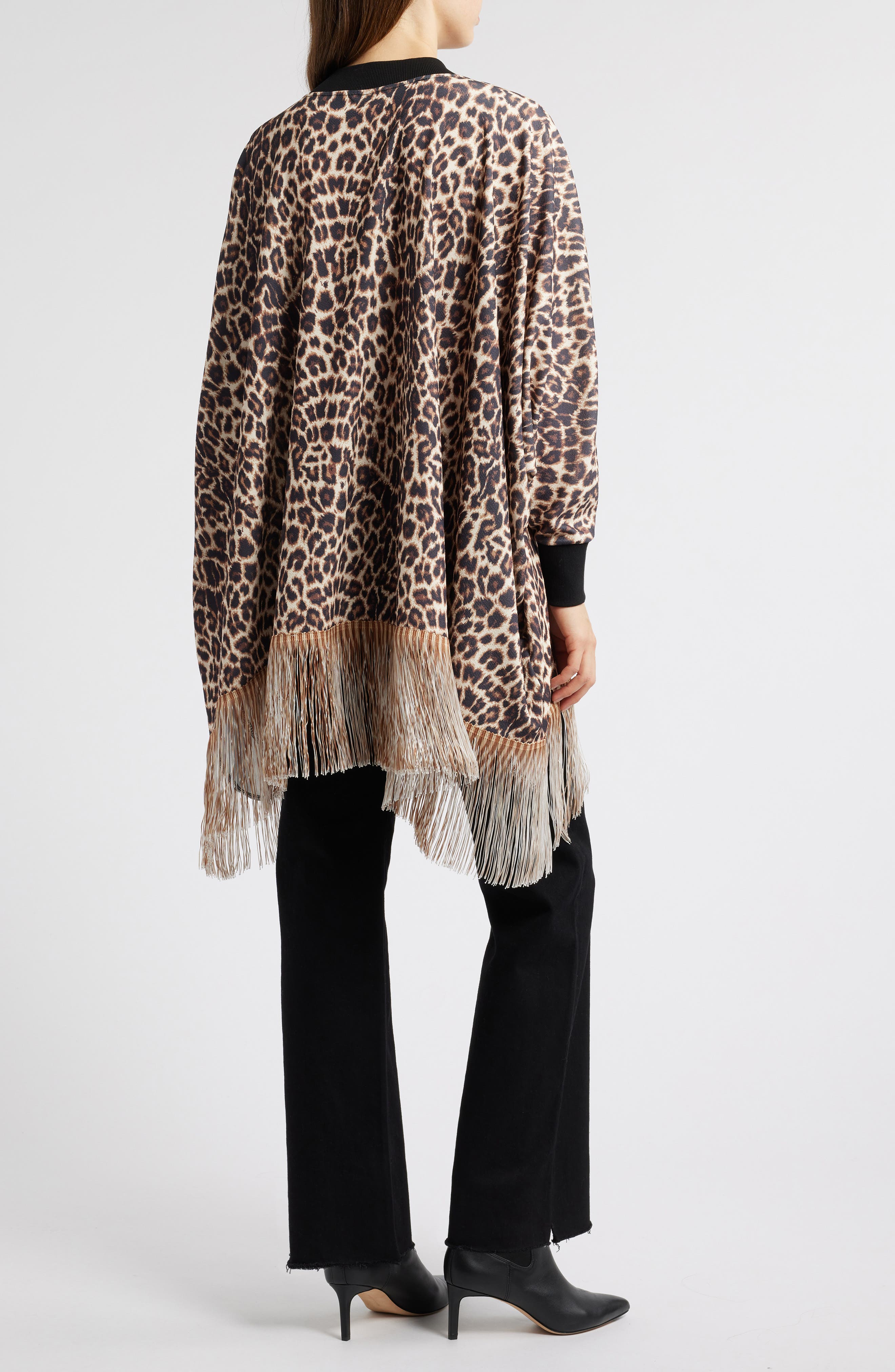 Leisa Faux Leopard Poncho - image 2