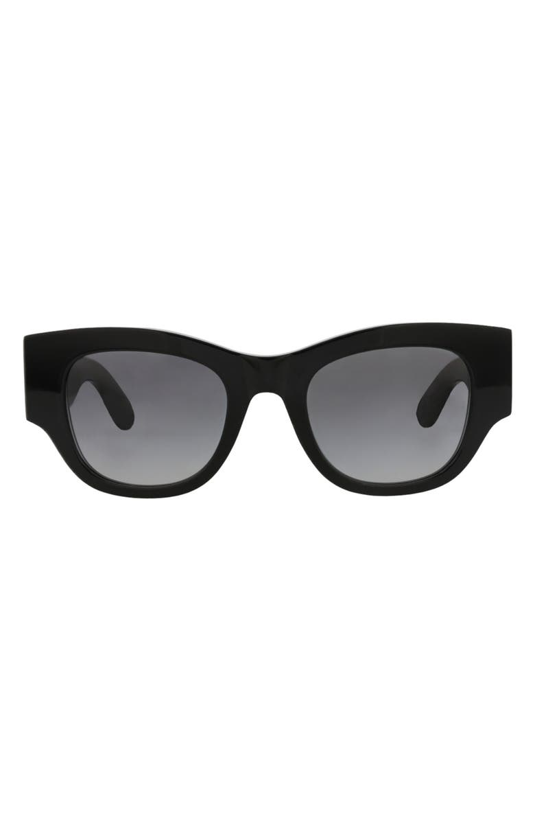McQueen 50mm Gradient Square Sunglasses, Main, color, Black Black Grey