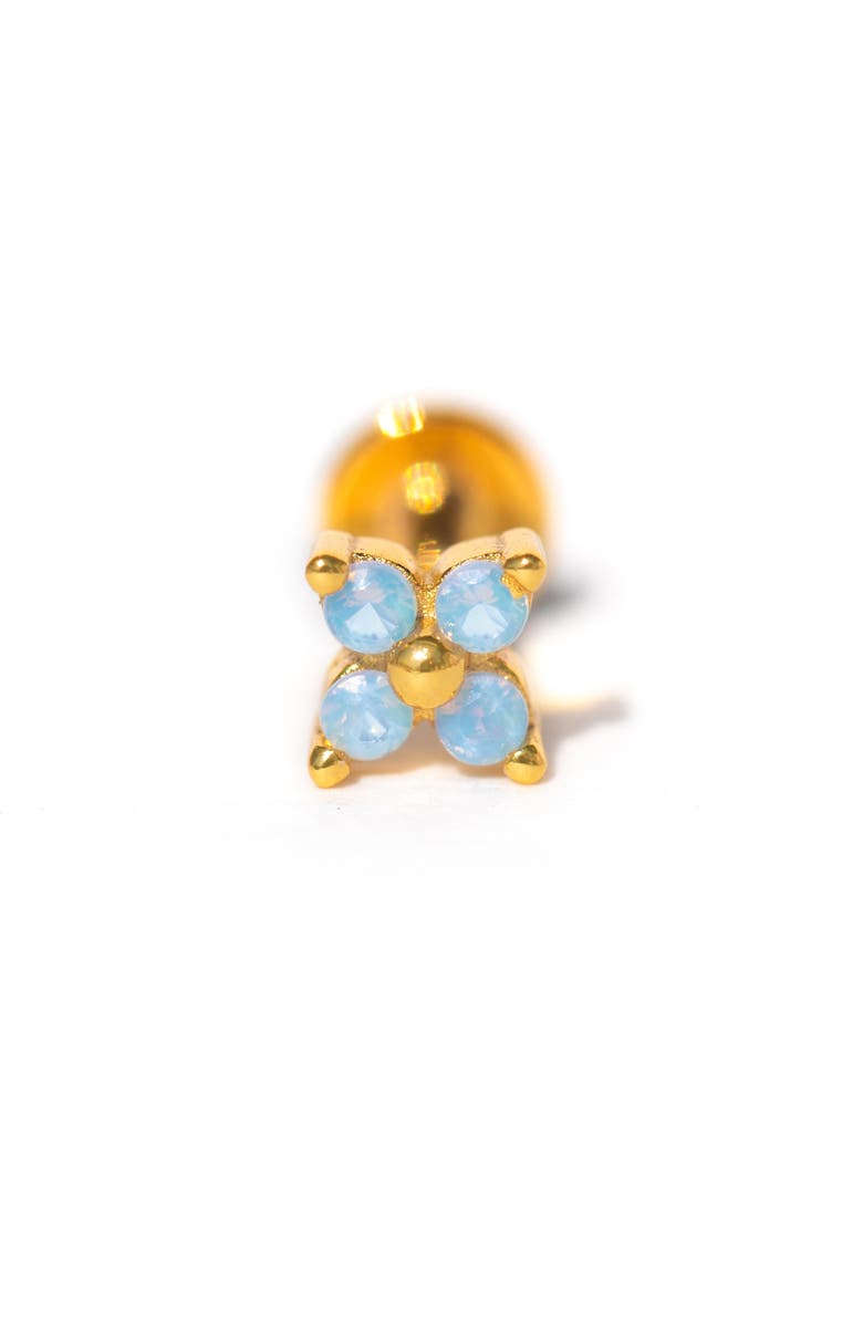 Girls Crew Blue Blossom Single Flat Back Stud Earring, Main, color, Gold