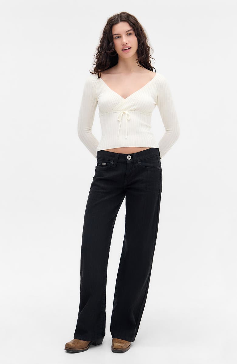 BDG Urban Outfitters Rib Surplice Neck Sweater, Alternate, color, Cream