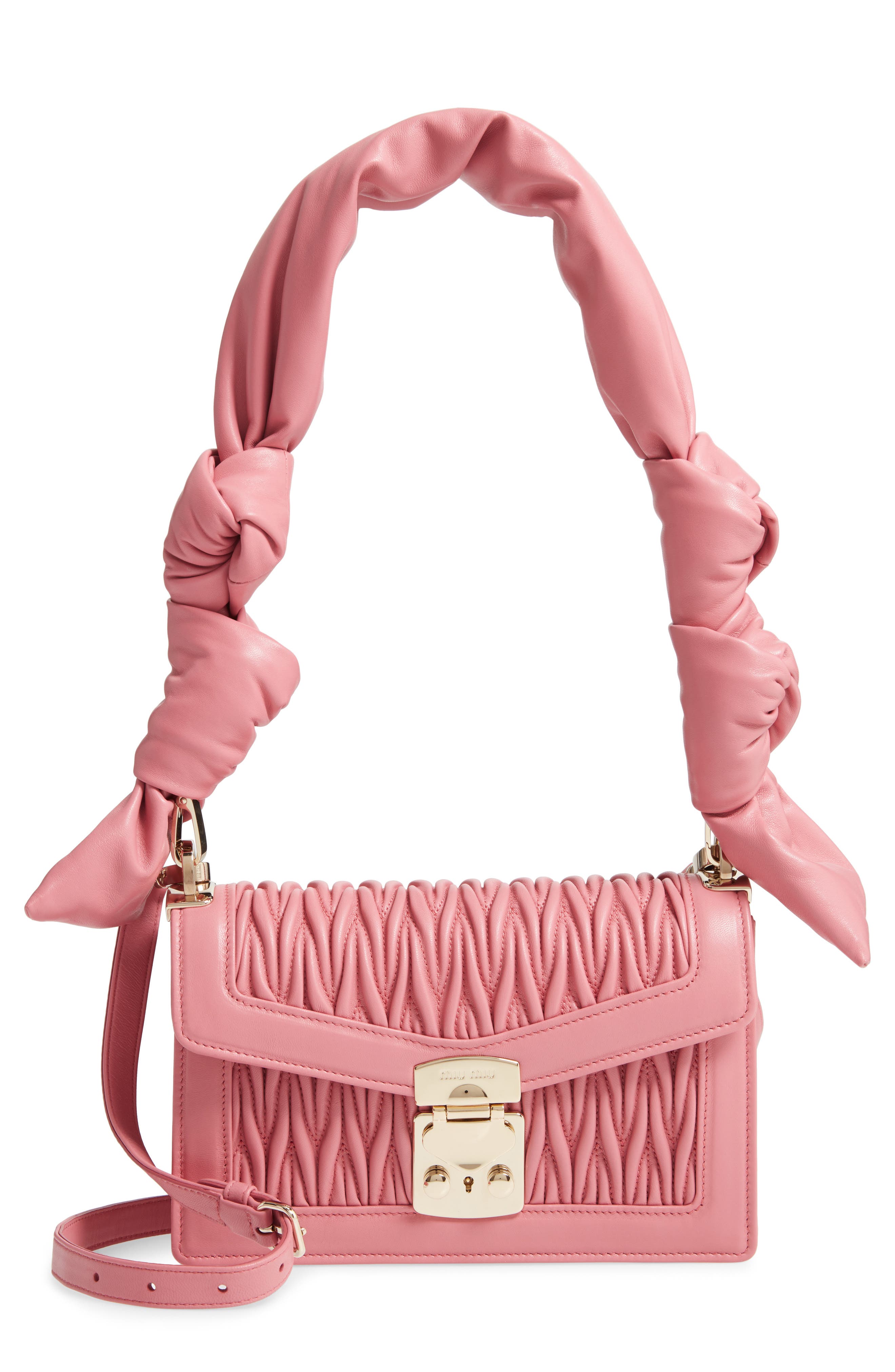 Miu Miu Confidential Matelassé Quilted Lambskin Crossbody Bag, Main, color, 
