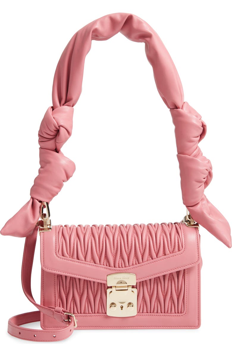 Miu Miu Confidential Matelassé Quilted Lambskin Crossbody Bag, Main, color,