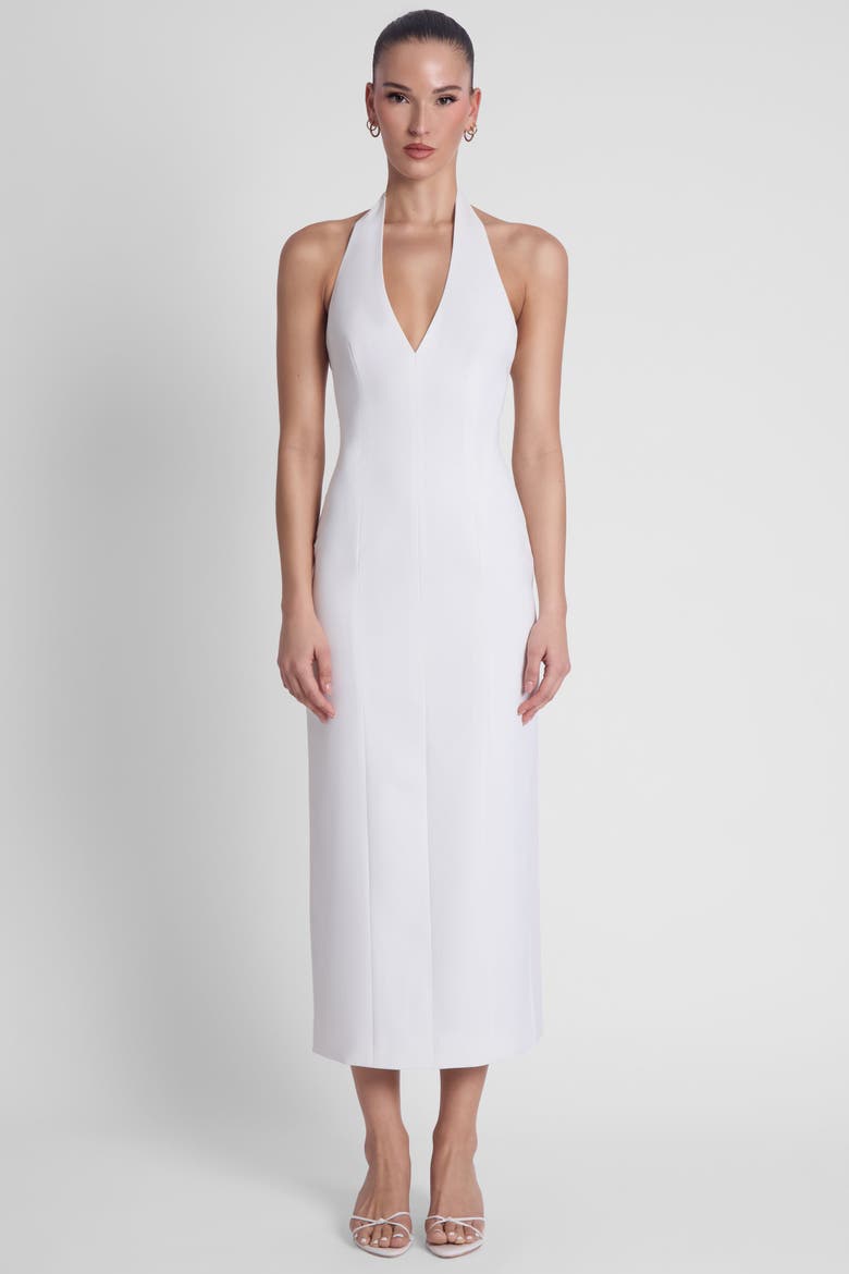 Helena Halter Midi Dress, Main, color, White