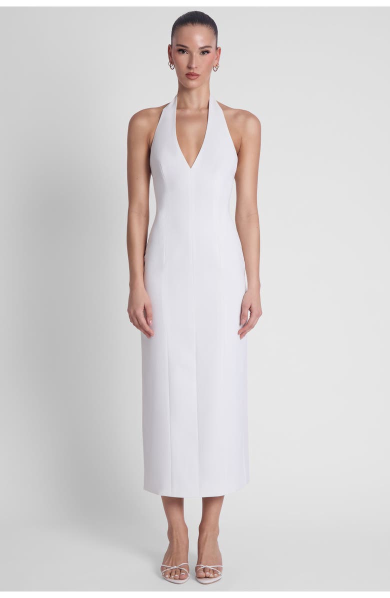 LEAU Helena Halter Midi Dress, Main, color, White