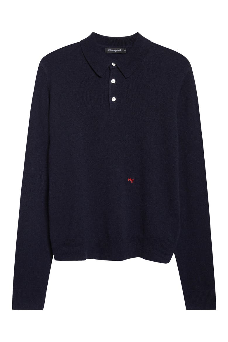 Wool & Cashmere Polo Sweater, Alternate, color, NAVY