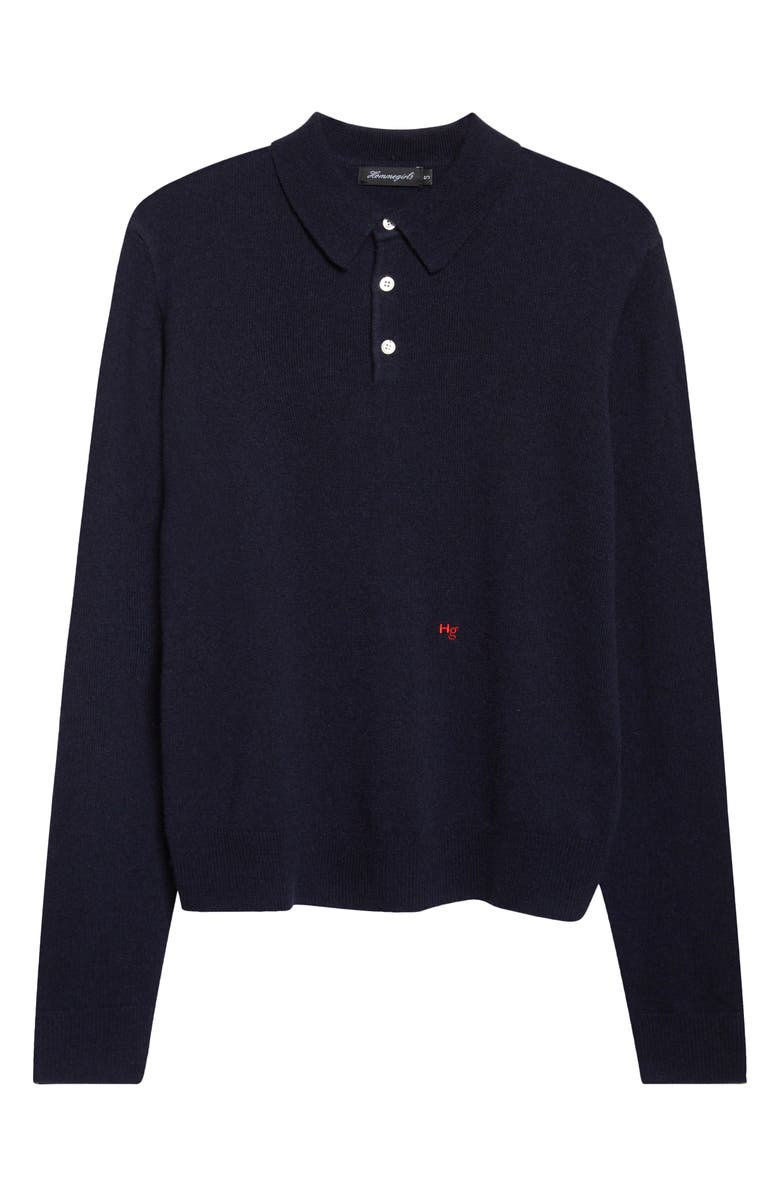 Hommegirls Wool & Cashmere Polo Sweater, Main, color, Navy