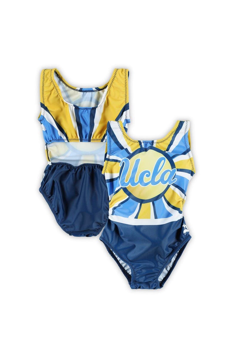 FOXYS LEOTARDS Girls Youth Gold UCLA Bruins Burst Leotard, Main, color, 