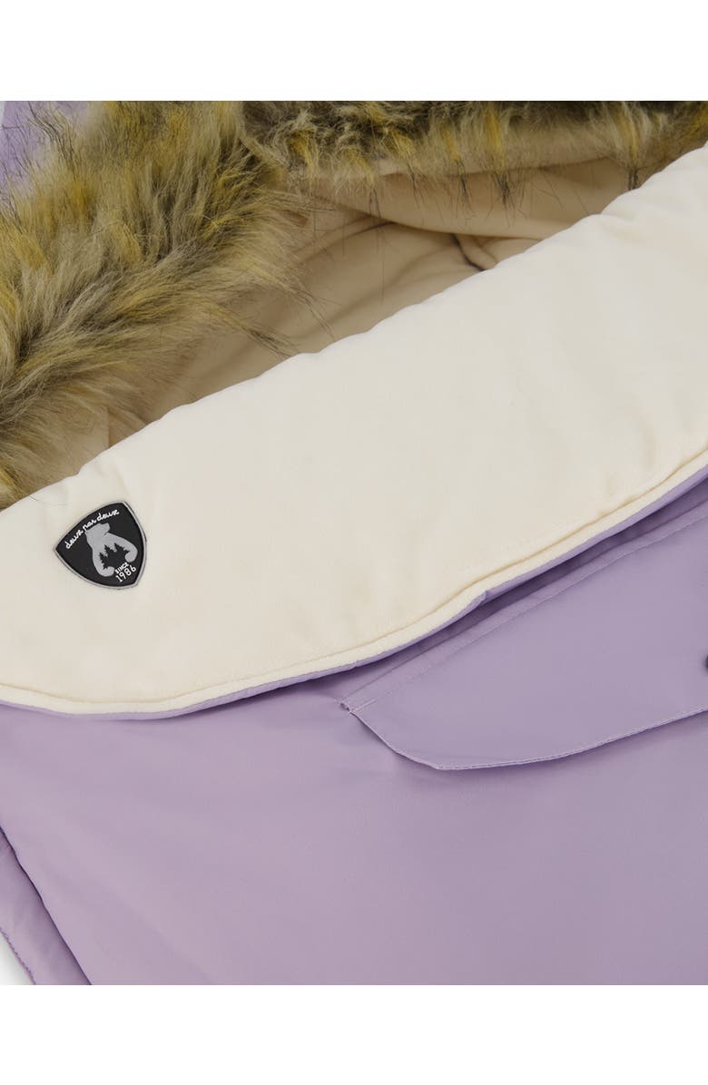 Deux par Deux Girl Bunting Bag Designed for Car Seat and Stroller, Alternate, color, Purple Gray