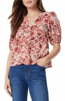 Sam Edelman Dakota Print Shirred Puff Sleeve Top