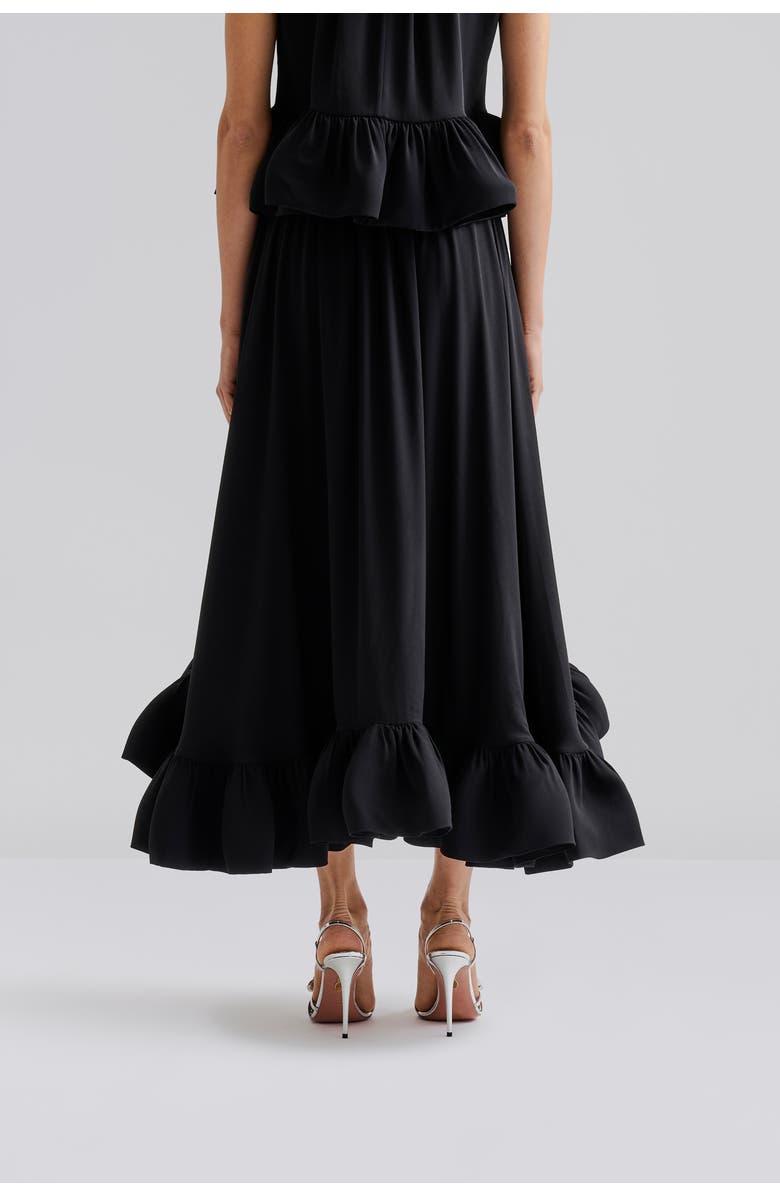 Malina Adriana Frilled Hem Midi Skirt, Alternate, color, Black
