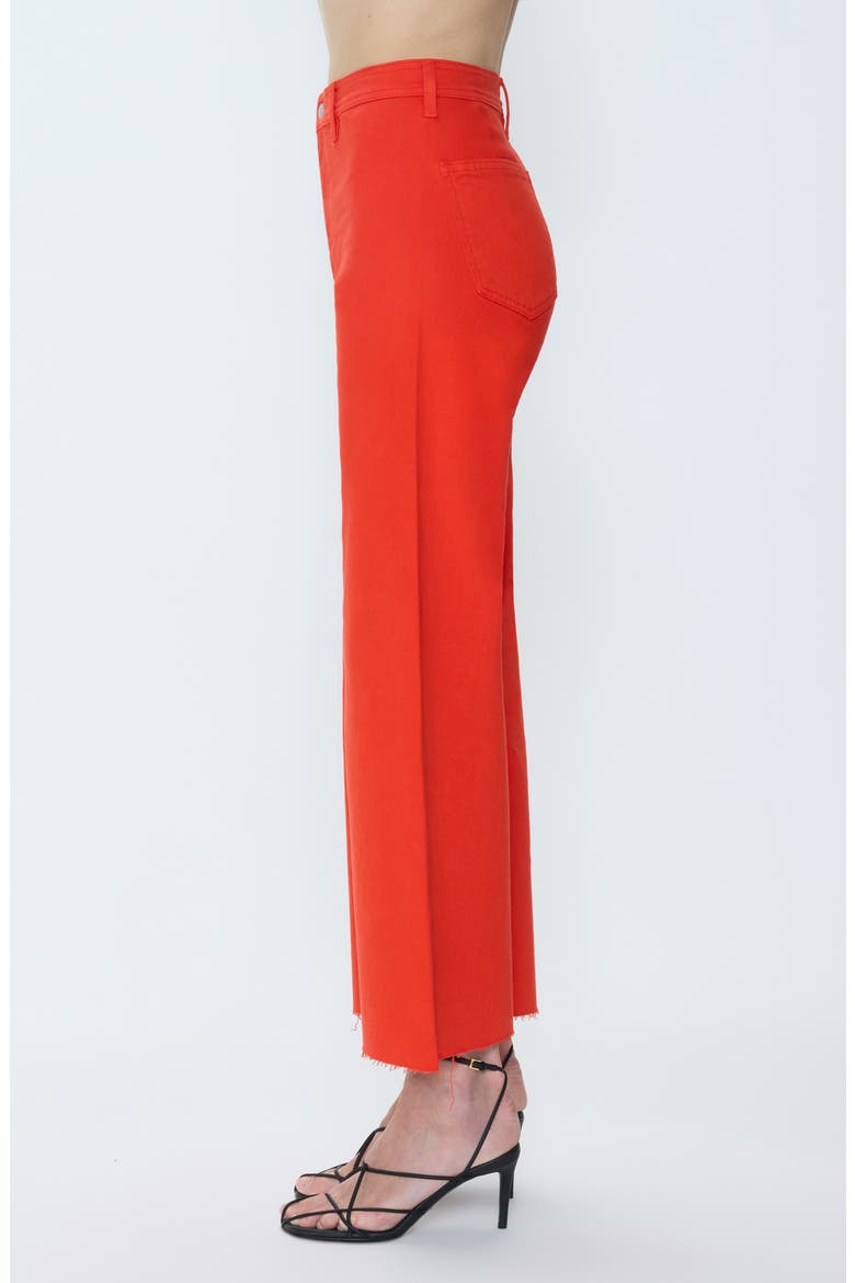 Penny Crop High Waist Raw Hem Wide Leg Jeans, Alternate, color, CHILI