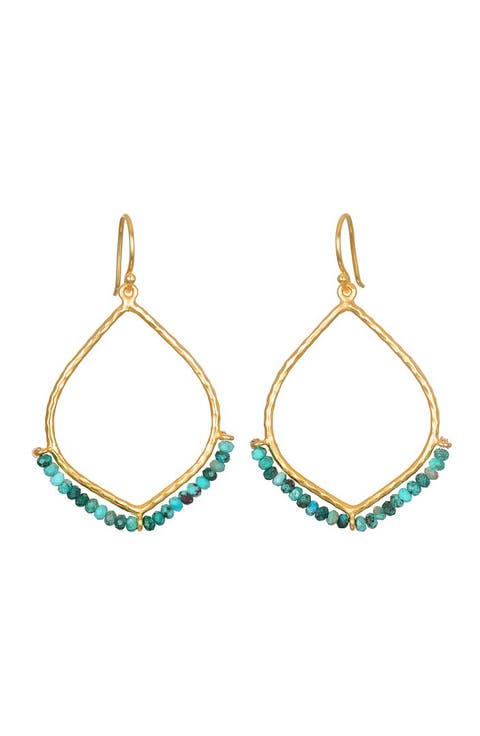 Healing Journey Turquoise Lotus Petal Earrings