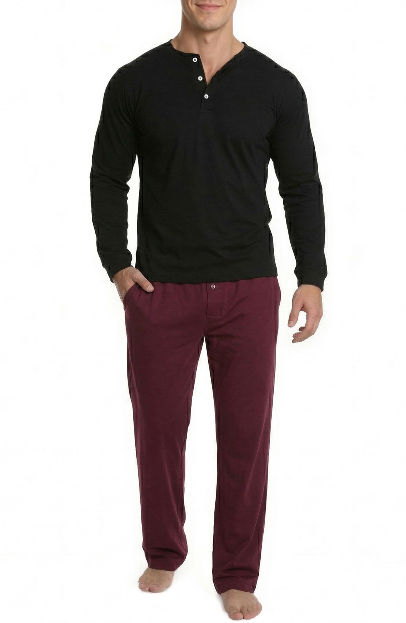BLACK WITH BURGUNDY