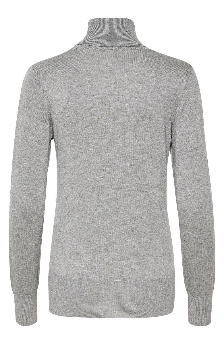 Kaffe Astrid Long Sleeve Roll Neck Pullover, Alternate, color, Grey Melange