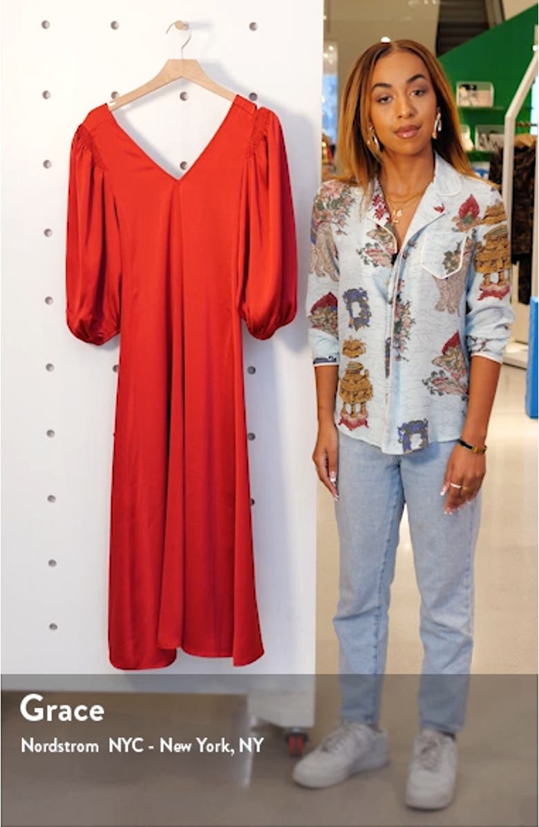 Marlen Satin Midi Dress, sales video thumbnail