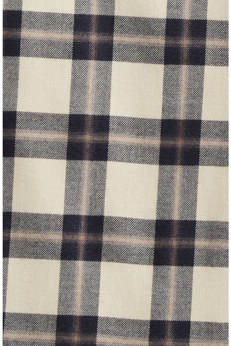 Check Brushed Cotton Flannel Button-Down Shirt, Alternate, color, ECRU/ TRUFFLE CHECK