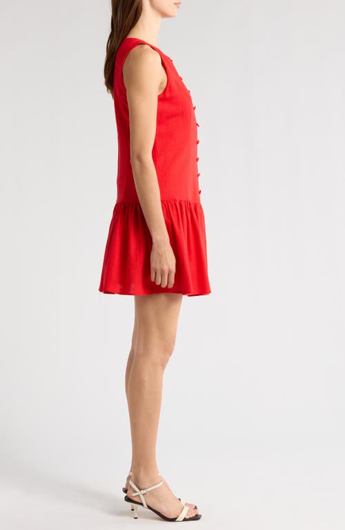Wayf Martini Linen Blend Minidress In Red