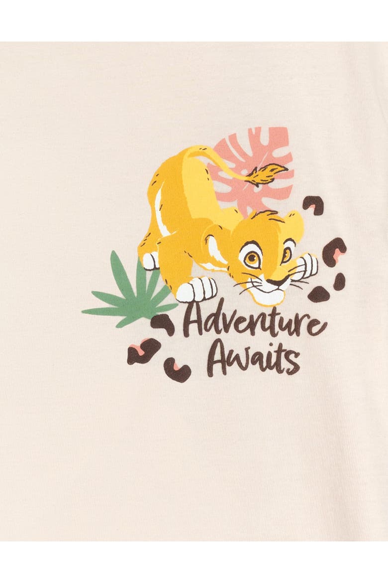 Lion King 2-Piece T-Shirt and Bike Shorts Set, Alternate, color, Beige Simba Mufasa
