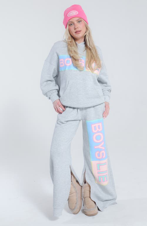 Boys Lie Better Half Racer Hoodie In Grey