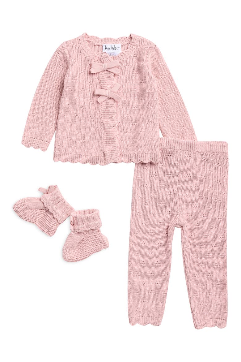 Kids' 3-Piece Cardigan, Leggings & Booties Set, Main, color, PALE MAUVE