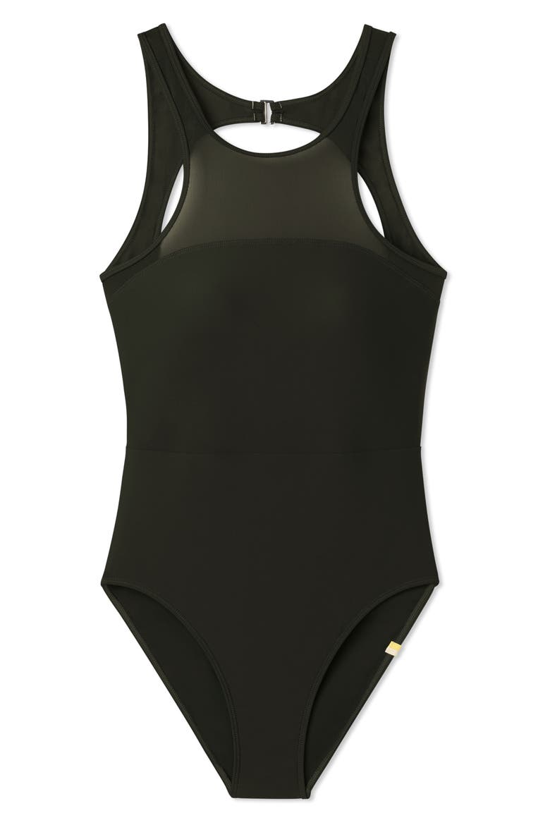 The Mesh Freestyle One-Piece Swimsuit, Alternate, color, BLACK