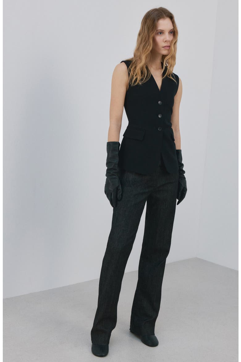 Corset Back Vest, Alternate, color, BLACK