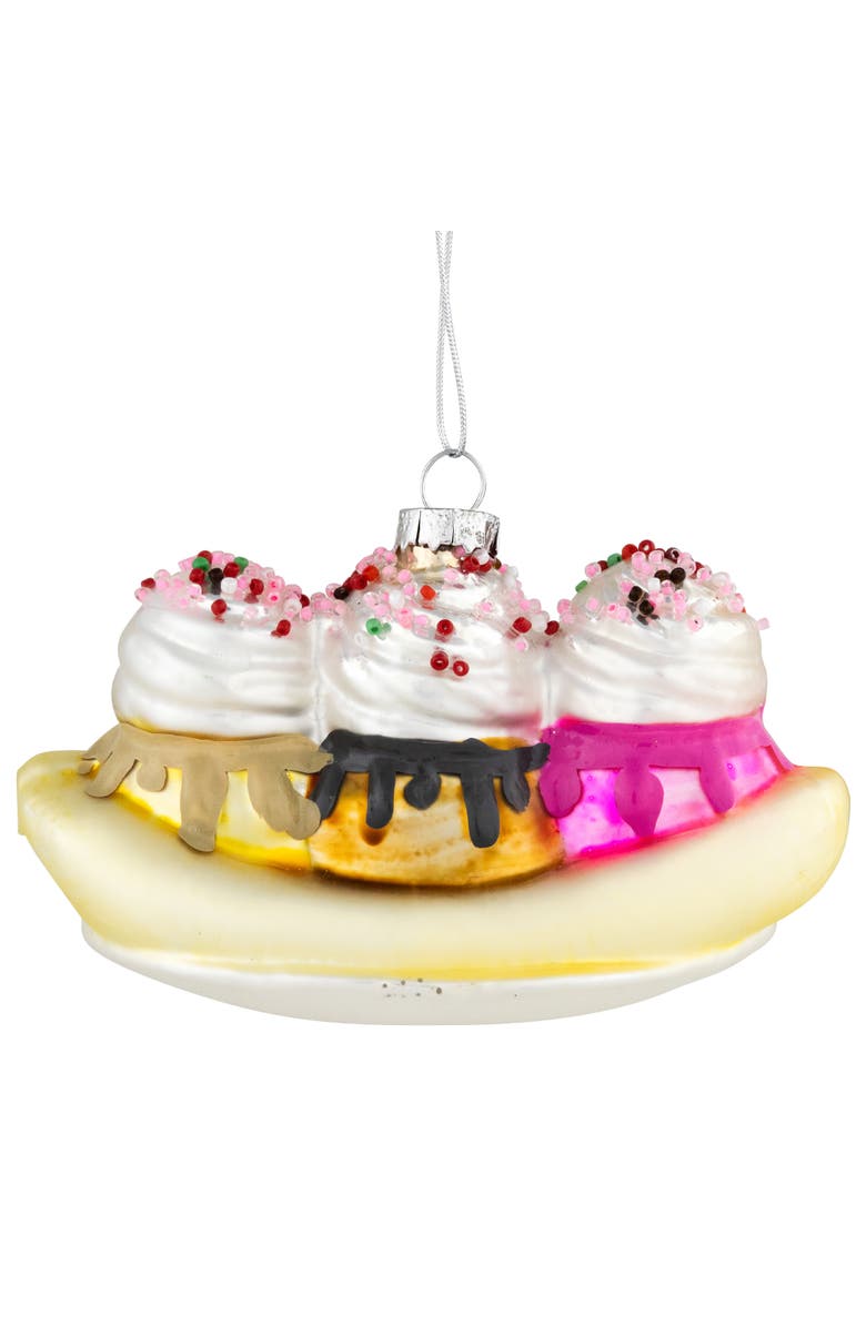 Northlight 5" Banana Split Glass Christmas Ornament, Alternate, color, Silver
