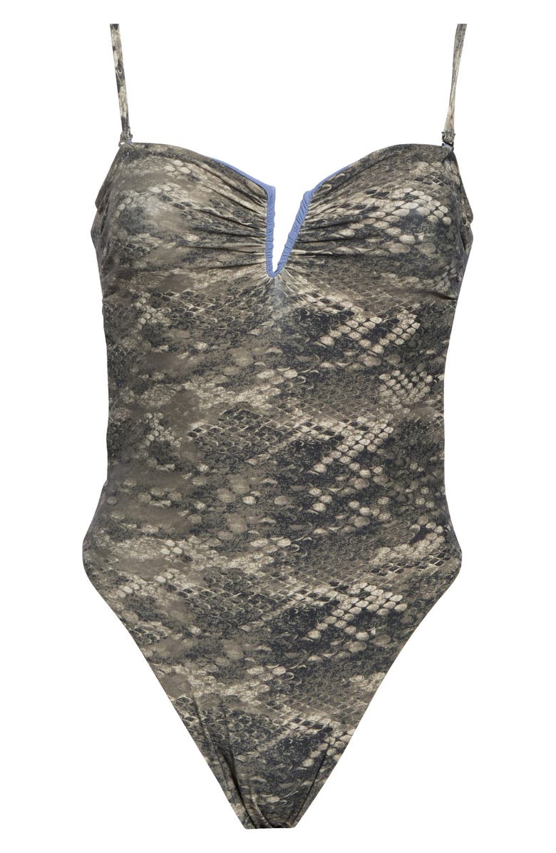 Maaji Soleil Notch Neck Reversible One-Piece Swimsuit, Alternate, color, Faded Green Multi