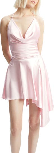 Andreama Asymmetric Satin Skirt