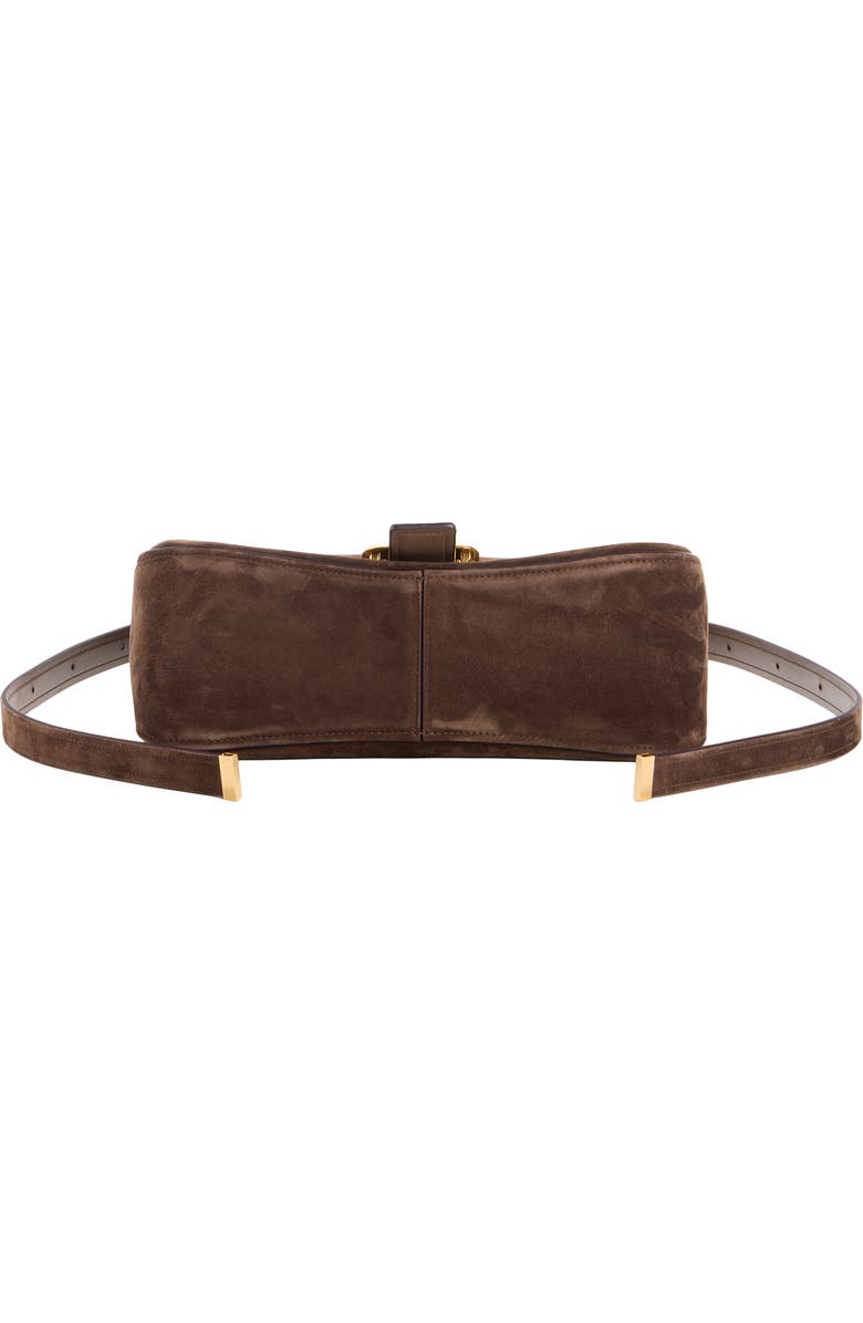 Balenciaga Medium Clicca Suede Shoulder Bag, Alternate, color, 2255 Muscade