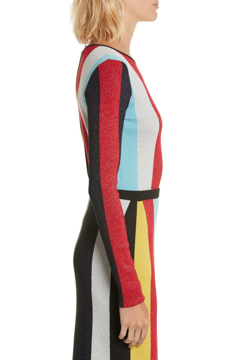 DVF Diane von Furstenberg Metallic Stripe Sweater, Alternate, color, 