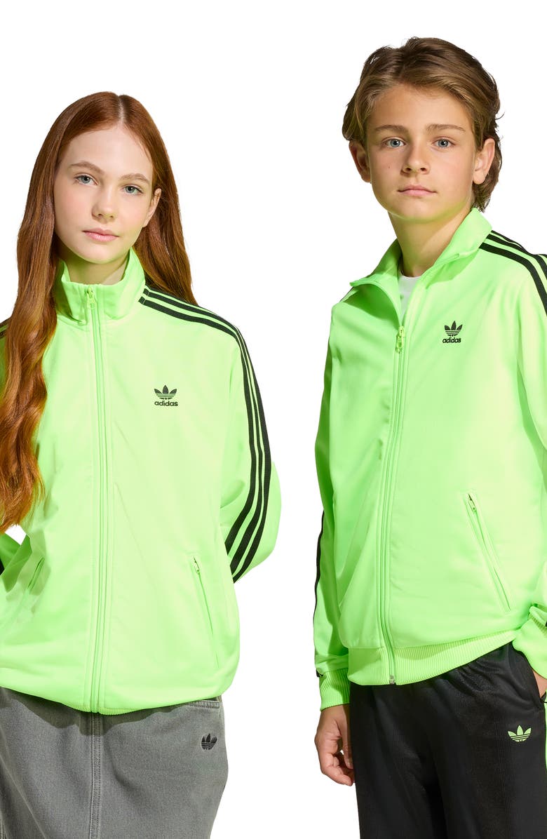 adidas Kids' Firebird Recycled Polyester Track Jacket, Alternate, color, Signal Green