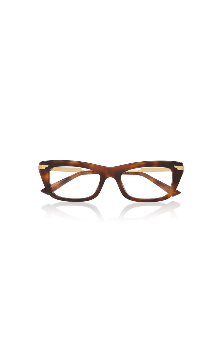 Bottega Veneta 51mm Rectangle optical glasses, Alternate, color, Tortoise